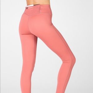 Fabletics Trinity High Waisted Pocket Leggings in Rose